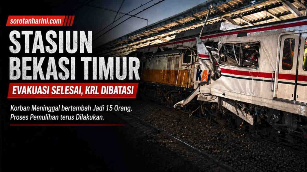Stasiun Bekasi Timur Masih Ditutup, Evakuasi Tuntas Update Terbaru Insiden KA Argo Bromo dan KRL