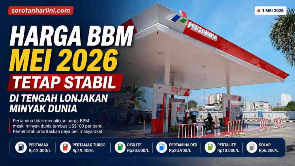 Harga BBM Mei 2026 Tetap Stabil, Pertamina Tahan Kenaikan di Tengah Gejolak Global