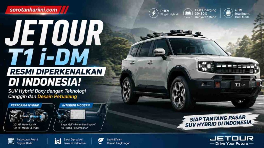 Jetour T1 i-DM Resmi Diperkenalkan di Indonesia, SUV Boxy PHEV dengan Teknologi Canggih