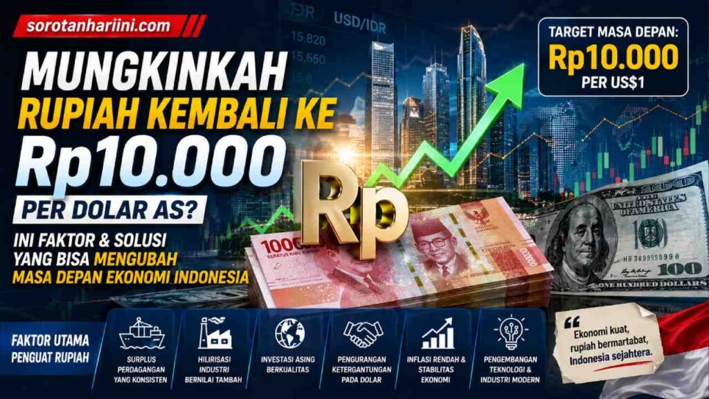 Mungkinkah Rupiah Kembali ke Rp10.000 per Dolar AS? Ini Faktor Penentunya