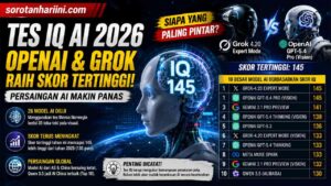 Tes IQ AI 2026, OpenAI dan Grok Jadi Model AI Paling Pintar