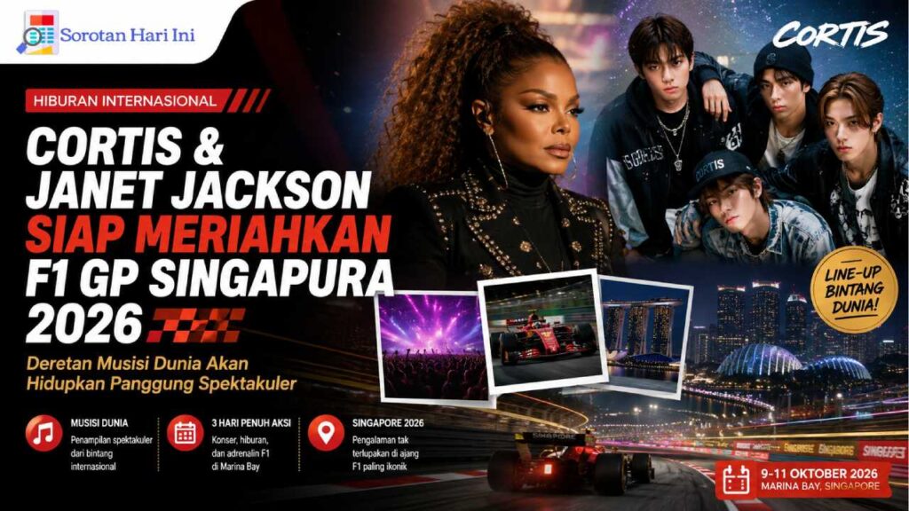 CORTIS dan Janet Jackson Siap Meriahkan F1 GP Singapura 2026 dengan Deretan Musisi Dunia