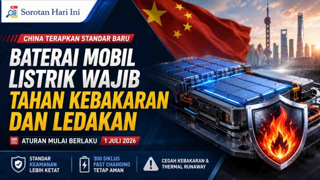 China Wajibkan Baterai Mobil Listrik Tahan Kebakaran dan Ledakan