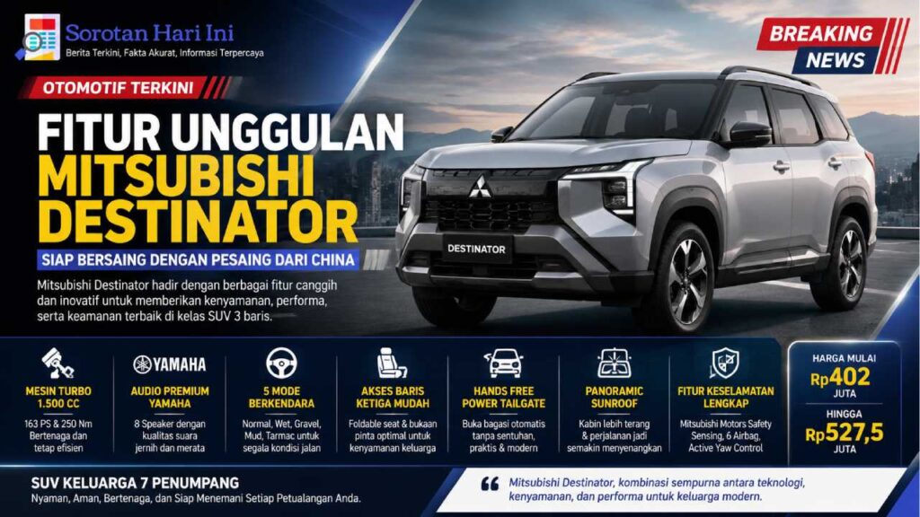 Fitur Unggulan Mitsubishi Destinator untuk Lawan Pesaing dari China