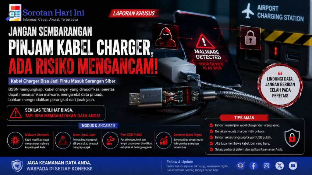 Jangan Sembarangan Pinjam Kabel Charger, Ada Risiko Mengancam Keamanan Data