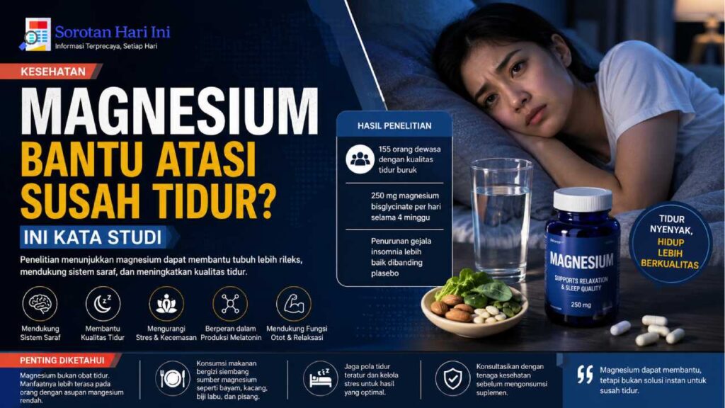 Magnesium Bantu Atasi Susah Tidur? Ini Kata Studi