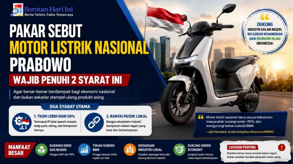Pakar Sebut Motor Listrik Nasional Prabowo Wajib Penuhi 2 Syarat Ini agar Berdampak Besar