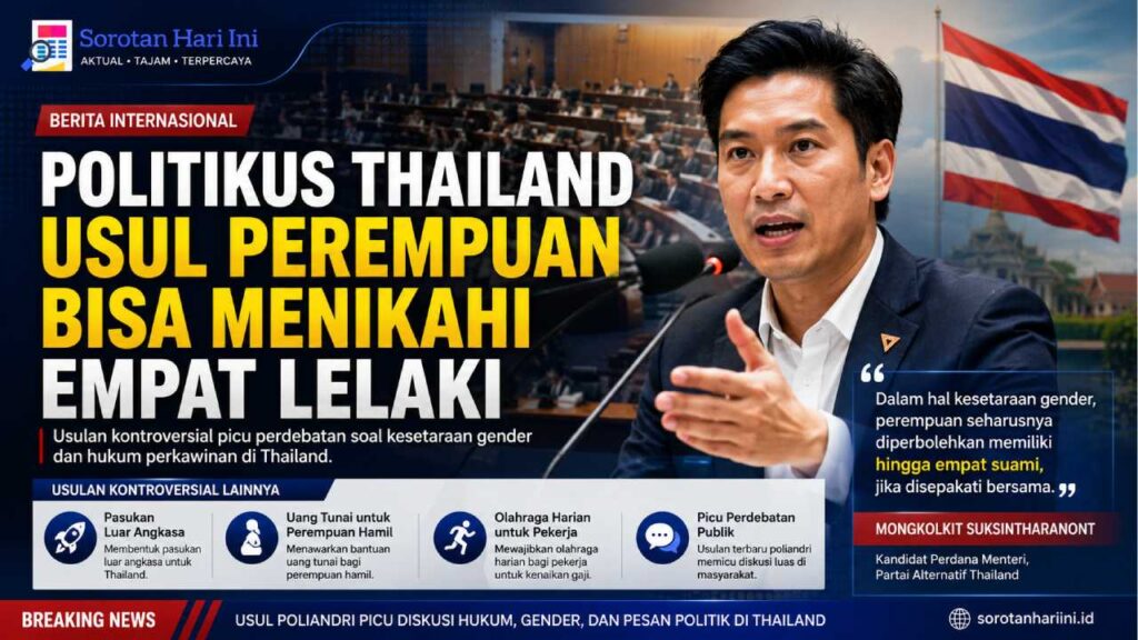 Politikus di Thailand Usul Perempuan Bisa Menikahi Empat Lelaki, Gagasan Kontroversial Picu Perdebatan