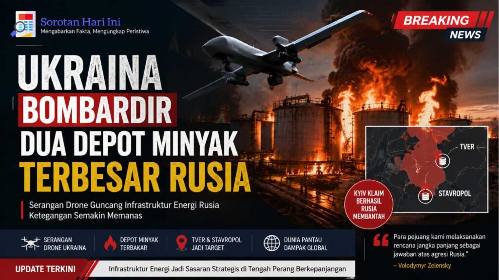 Ukraina Bombardir Dua Depot Minyak Terbesar Rusia, Ketegangan Konflik Kian Meningkat