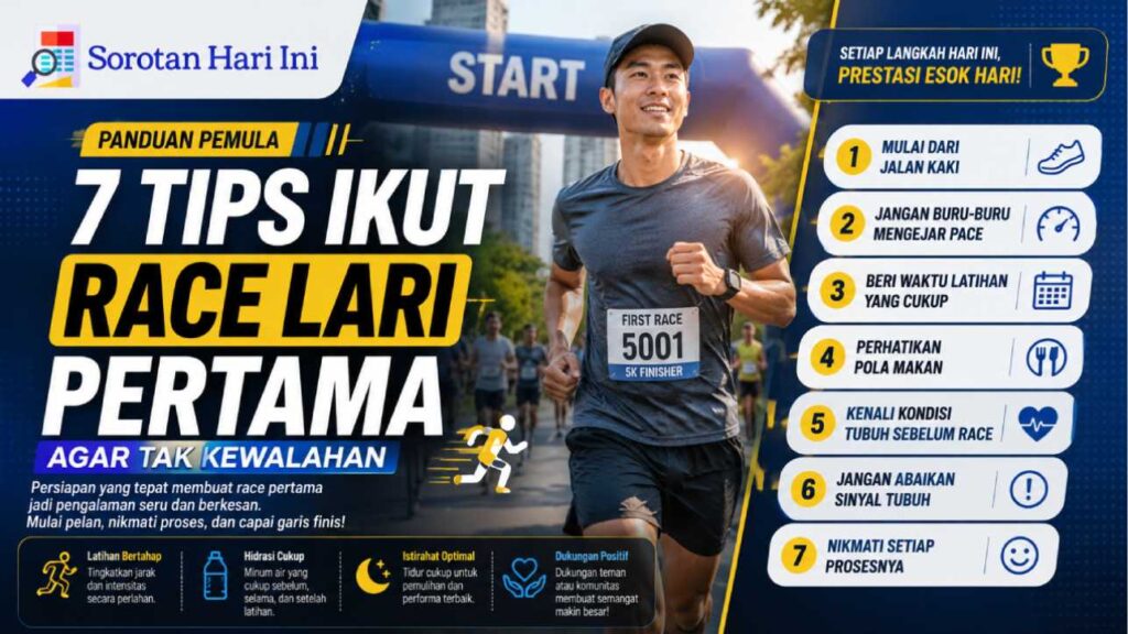 7 Tips Ikut Race Lari Pertama agar Tak Kewalahan