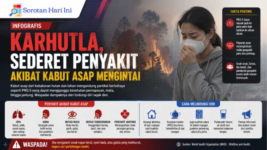 INFOGRAFIS: Karhutla, Sederet Penyakit Akibat Kabut Asap Mengintai
