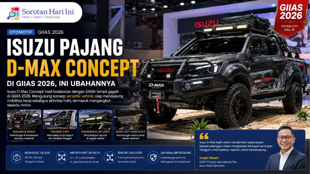 Isuzu Pajang D-Max Concept di GIIAS 2026, Modifikasi Siap Kerja dan Berpetualang