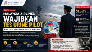 Malaysia Airlines Wajibkan Tes Urine Pilot Usai Kasus Narkoba di Jakarta