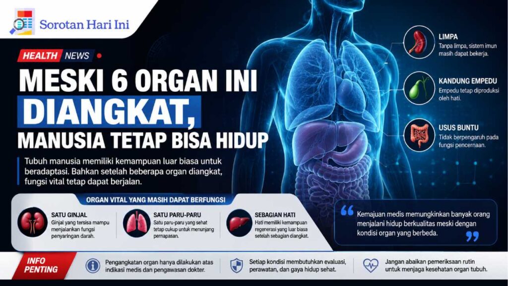 Meski 6 Organ Ini Diangkat, Manusia Tetap Bisa Hidup