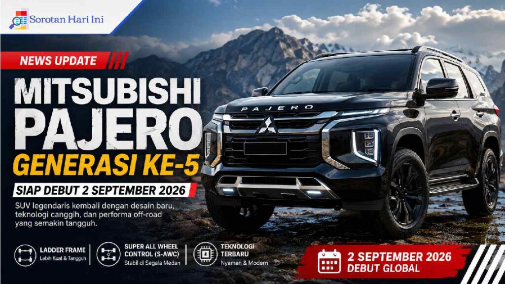 Mitsubishi Pajero Generasi Ke-5 Siap Debut 2 September 2026