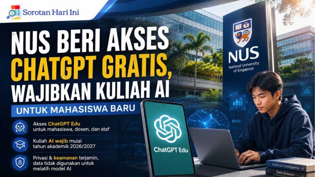 NUS Beri Akses ChatGPT Edu, Wajibkan Kuliah AI untuk Mahasiswa Baru