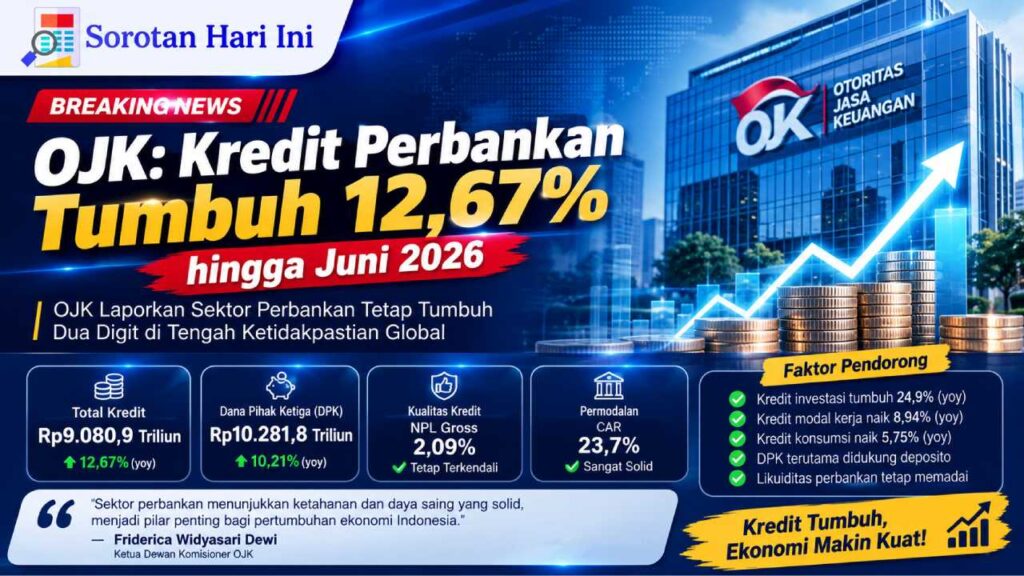 OJK: Kredit Perbankan Tumbuh 12,67 Persen hingga Juni 2026