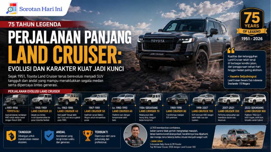 Perjalanan Panjang Land Cruiser: Evolusi dan Karakter Kuat Jadi Kunci
