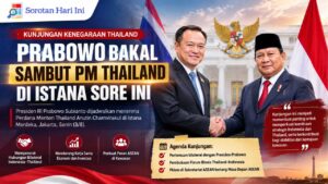 Prabowo Sambut PM Thailand di Istana Merdeka Hari Ini
