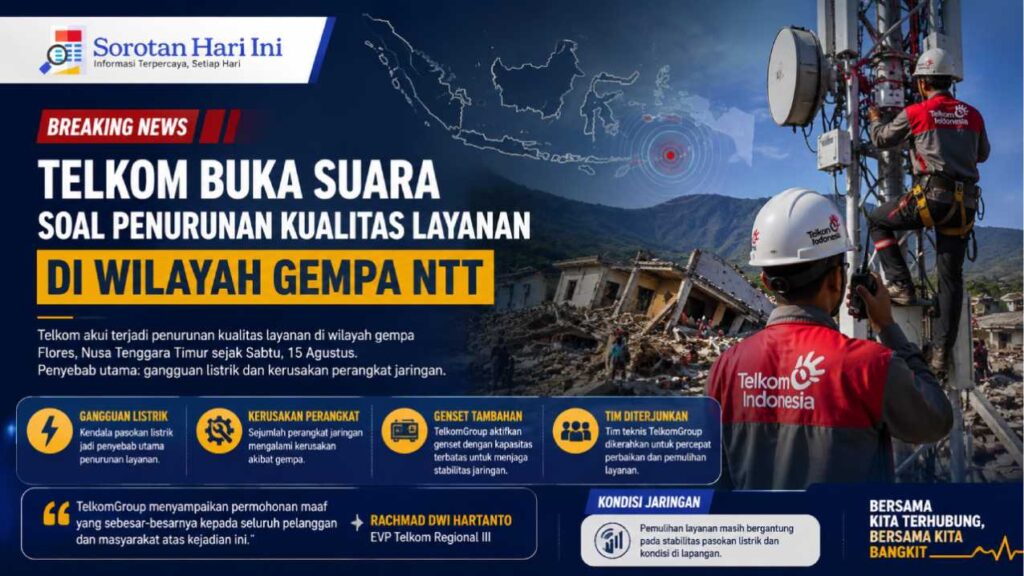 Telkom Buka Suara Soal Penurunan Kualitas Layanan di Wilayah Gempa NTT