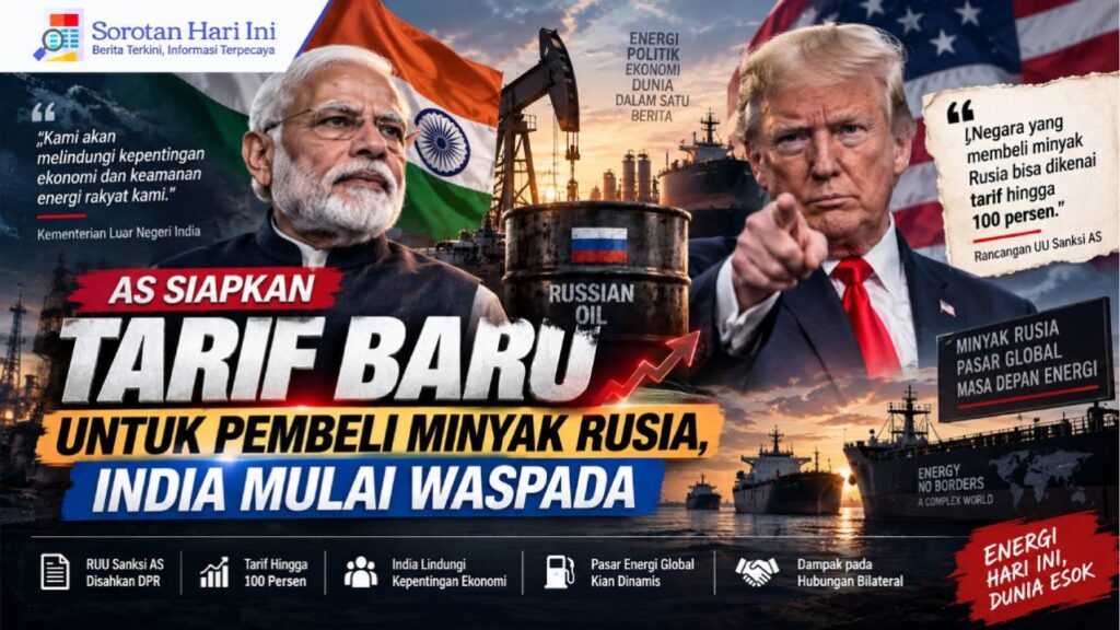 AS Siapkan Tarif Baru untuk Pembeli Minyak Rusia, India Mulai Waspada