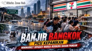 Banjir Bangkok Picu Kepanikan, Minimarket Dipadati Warga Berburu Bahan Pangan
