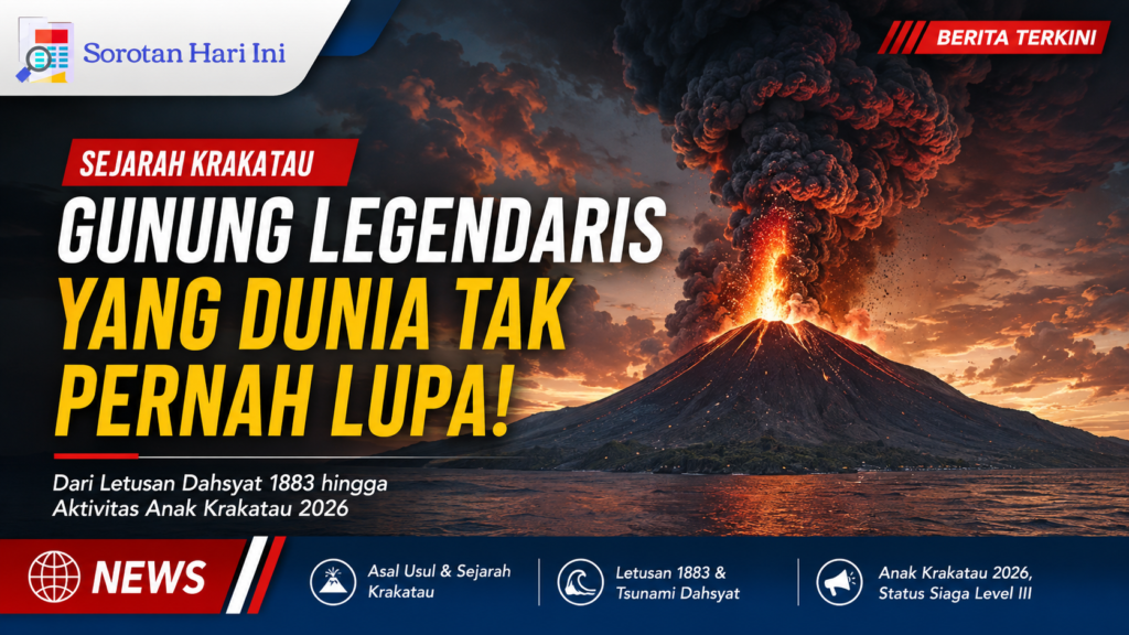 sejarah Krakatau, Gunung Krakatau, Anak Krakatau, letusan Krakatau 1883, sejarah Gunung Anak Krakatau, gunung api Indonesia, Selat Sunda, erupsi Anak Krakatau, Krakatau 2026, vulkanologi Indonesia
