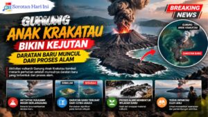 Gunung Anak Krakatau Bikin Kejutan, Daratan Baru Muncul dari Proses Alam