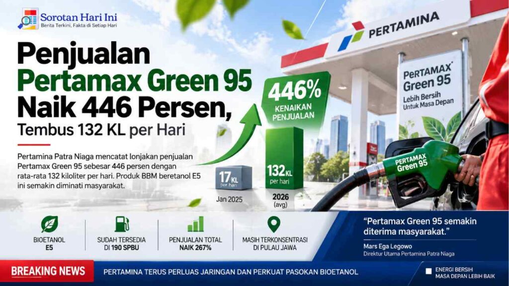 Penjualan Pertamax Green 95 Naik 446 Persen, Capai 132 KL