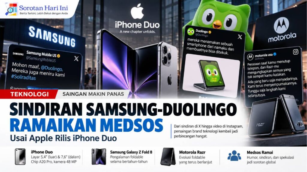 Sindiran Samsung-Duolingo Ramaikan Medsos Usai Apple Rilis iPhone Duo