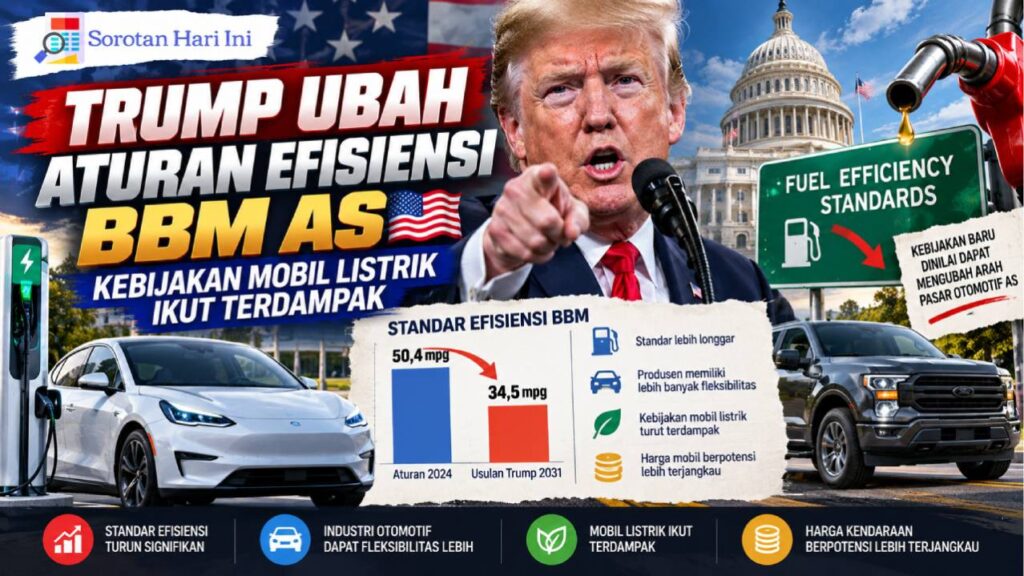 Trump Ubah Aturan Efisiensi BBM AS, Kebijakan Mobil Listrik Ikut Terdampak