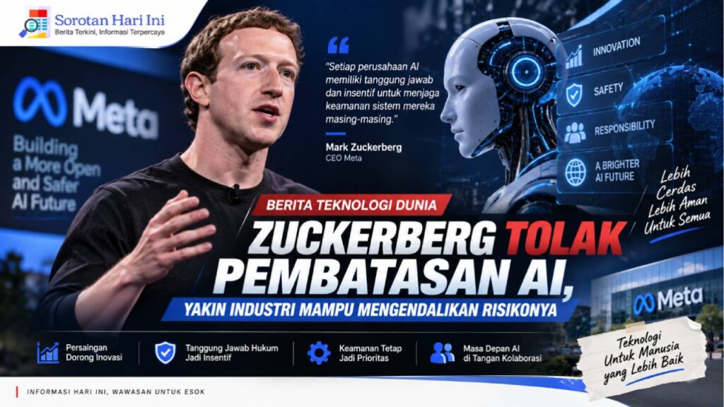 Zuckerberg Tolak Pembatasan AI, Yakin Industri Mampu Kendalikan Risikonya