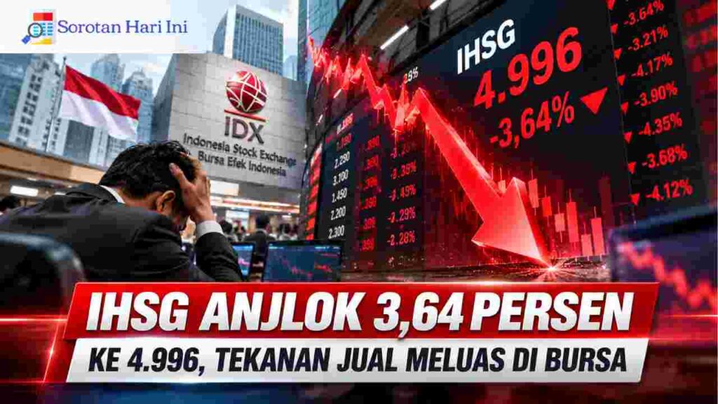 IHSG Anjlok 3,64 Persen ke 4.996, Tekanan Jual Meluas di Bursa