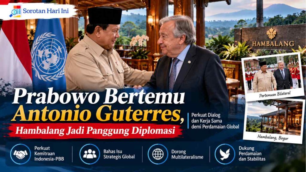 Prabowo Bertemu Antonio Guterres, Hambalang Jadi Panggung Diplomasi