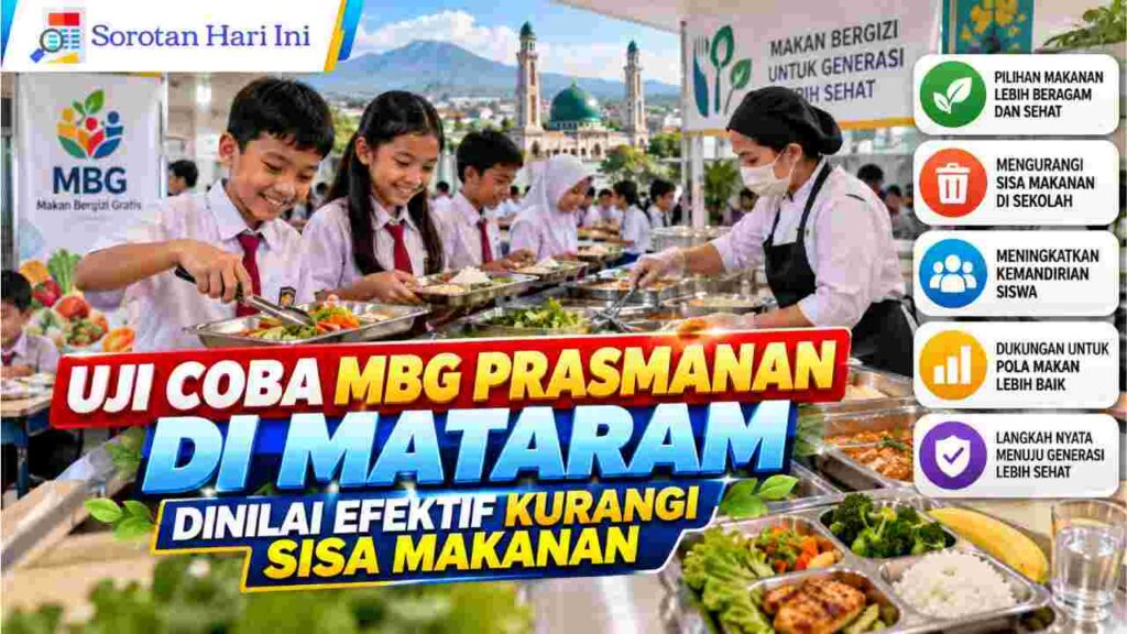 Uji Coba MBG Prasmanan di Mataram Kurangi Sisa Makanan